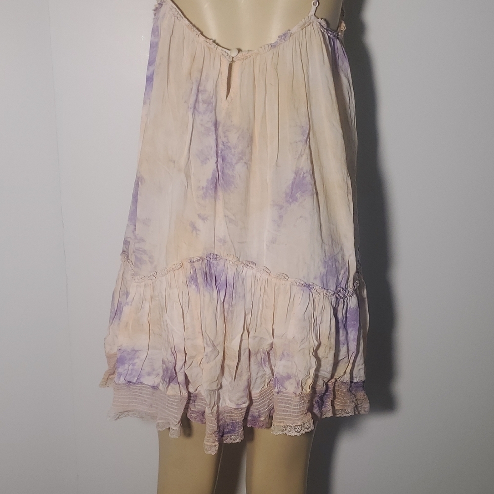 Anthropologie Women's Tie-Dye Nightgown Lace Dress Size M - Picture 8 of 14